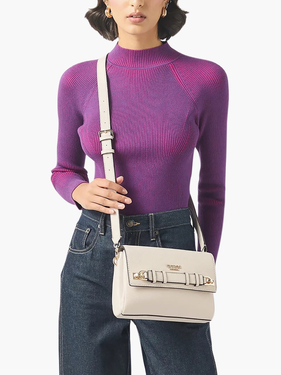 Gregoria Crossbody Bag with Flap Closure and Adjustable Strap
