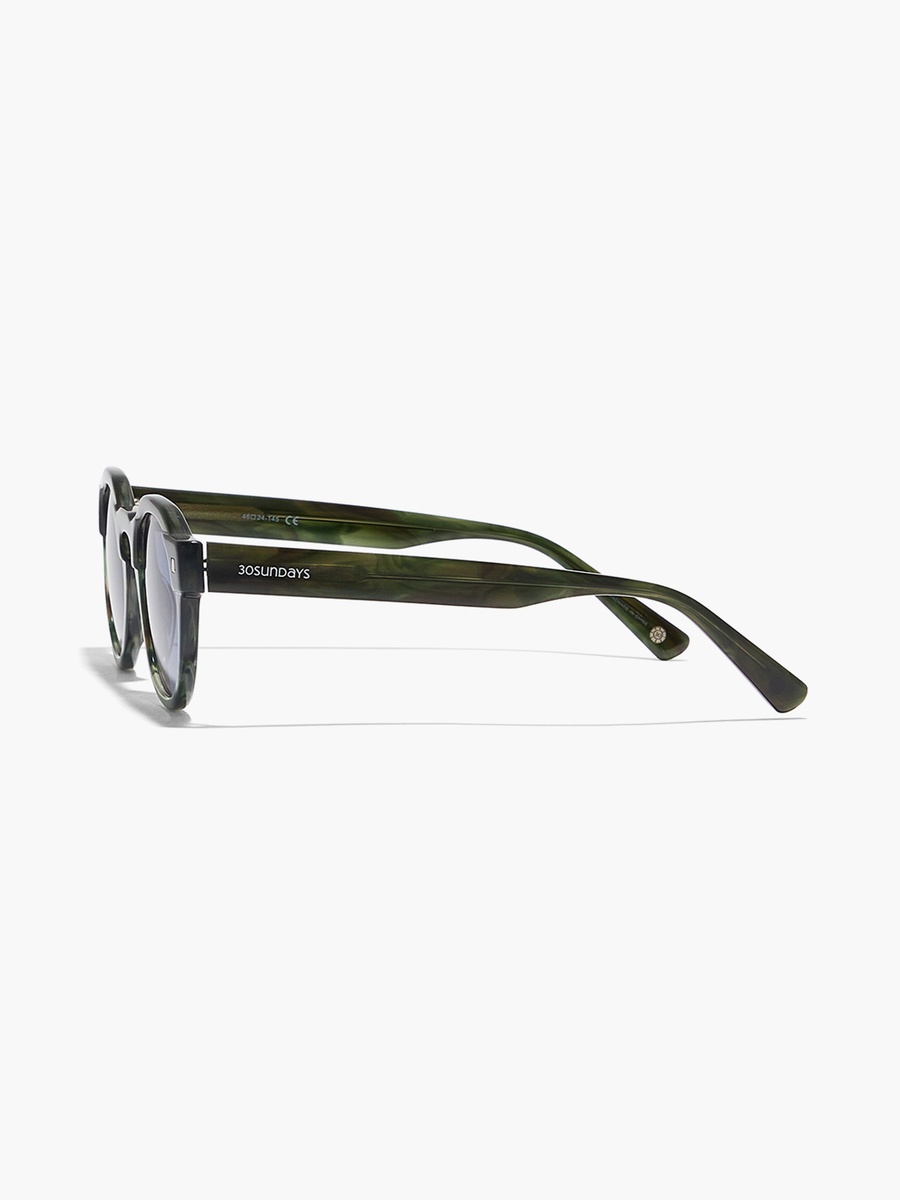 Men Blue Lens 46 mm Round Sunglasses - 30S-000235-1302
