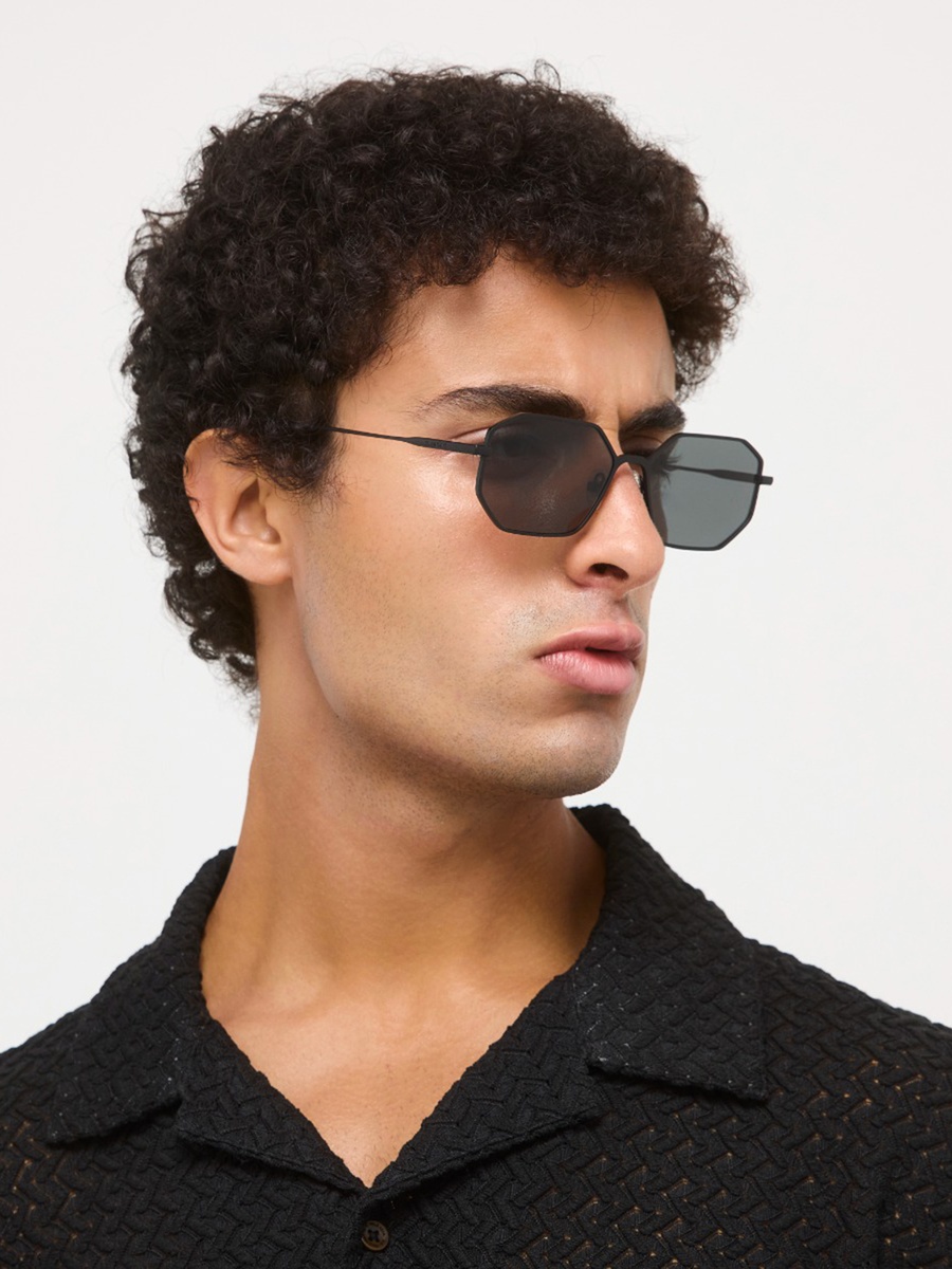 55MM Black Geometric Sunglasses 30S-000410-0101