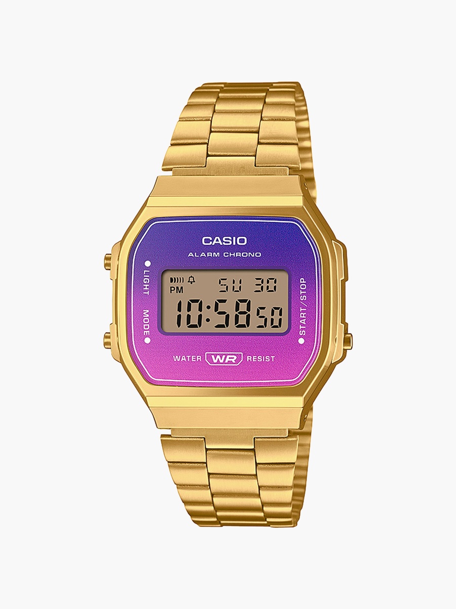 Gold Digital Stainless Steel Strap Watch - A168WERG-2ADF