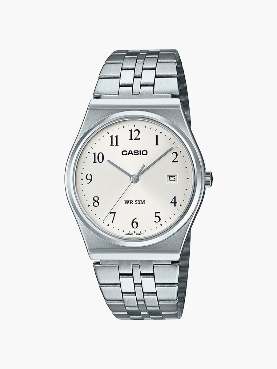 Silver Analog Stainless Steel Strap Watch - MTP-B145D-7BVDF - 36 MM