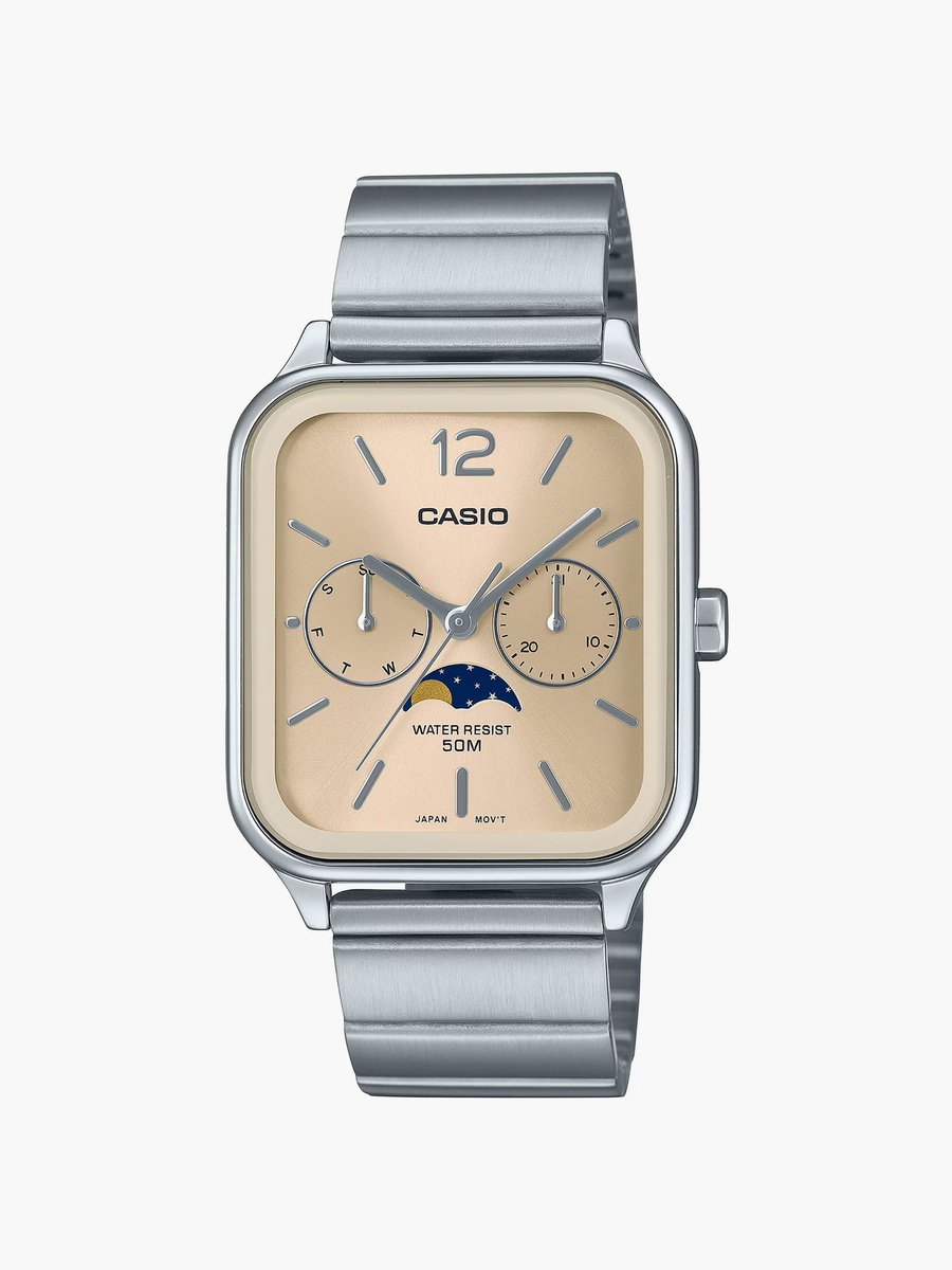 Men 34 MM Silver Analog Stainless Steel Watch - MTP-M305D-9AVDF