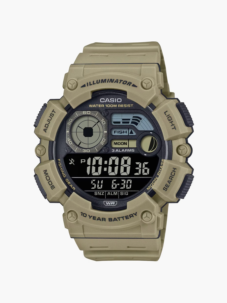 Men 50 MM Brown Digital Silicone Watch - WS-1500H-5BVDF