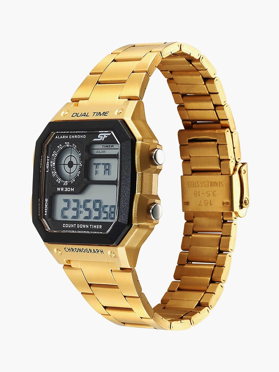Gold Digital Stainless Steel Watch - 77134PM03