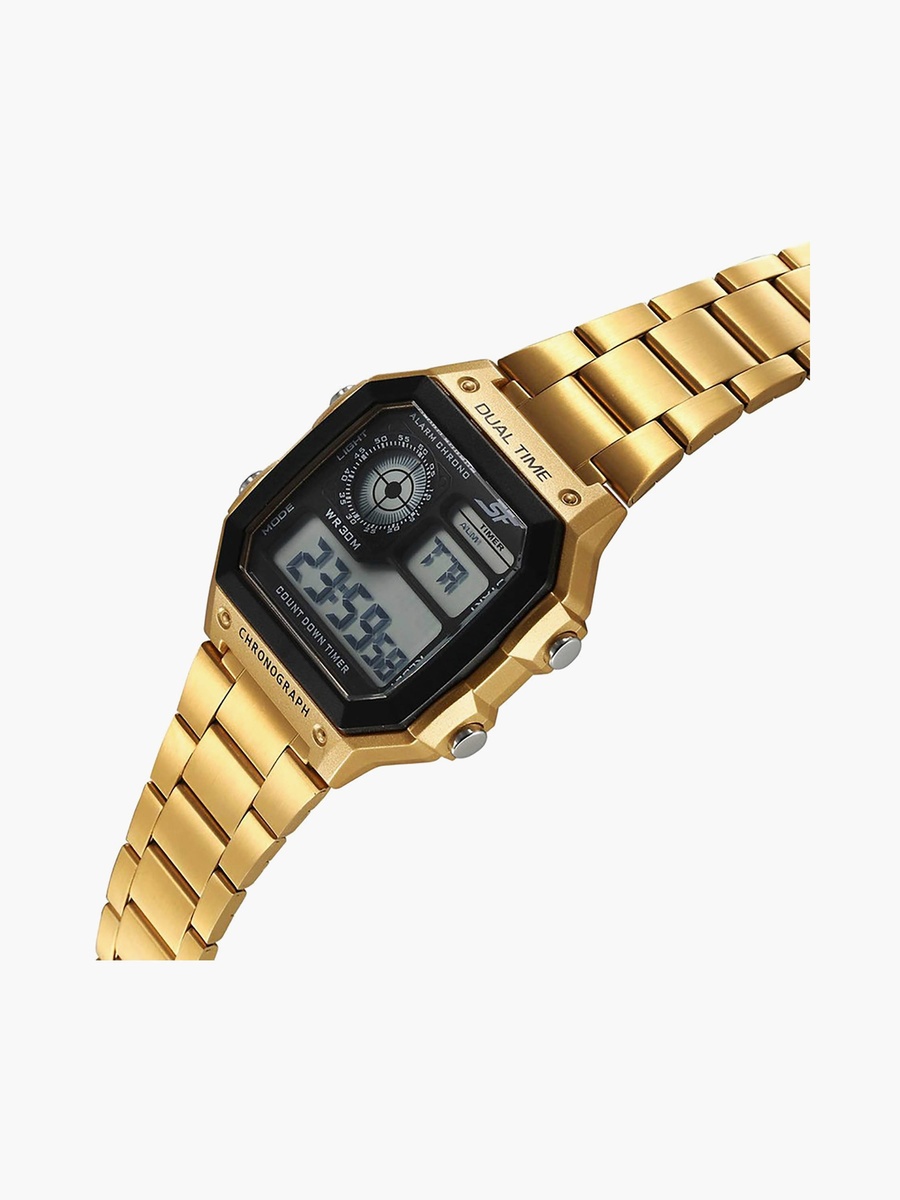 Gold Digital Stainless Steel Watch - 77134PM03