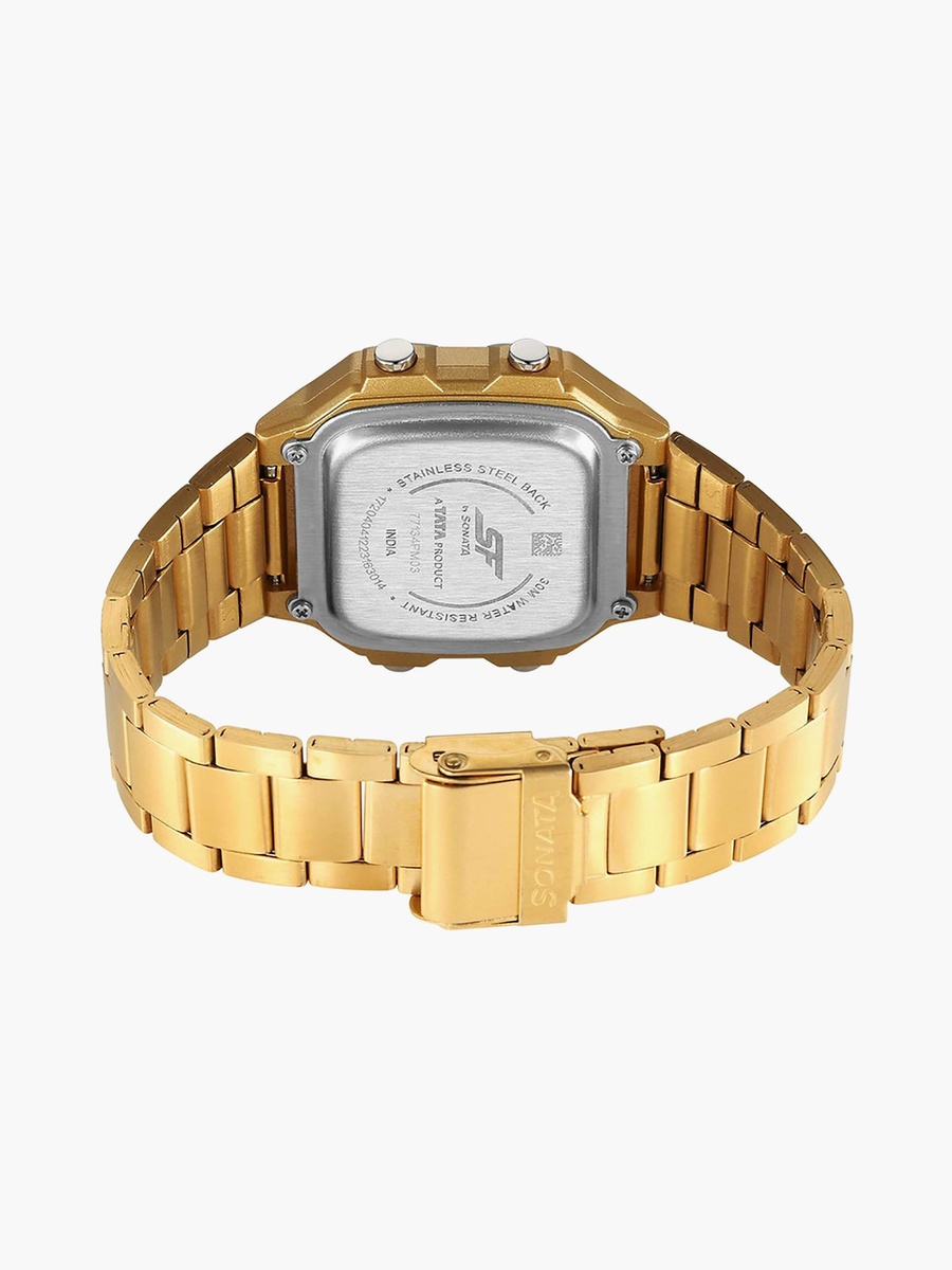 Gold Digital Stainless Steel Watch - 77134PM03