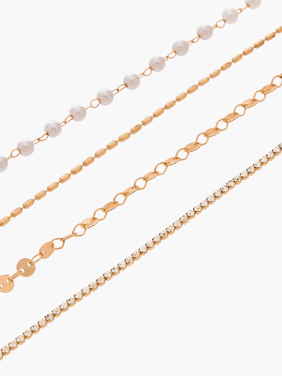 Pack of 4 Gold Tone Assorted Anklet