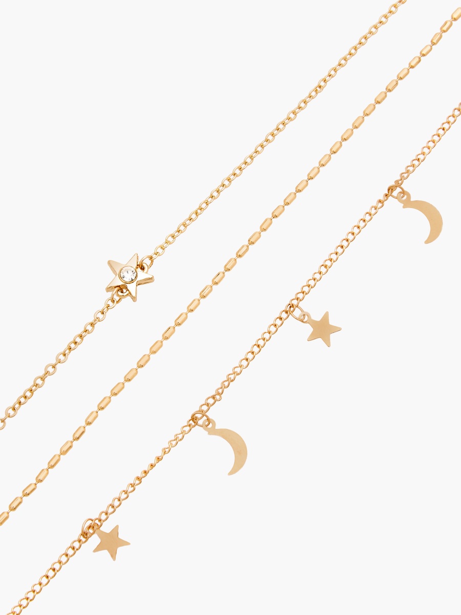 Pack of 3 Gold Tone Assorted Anklet