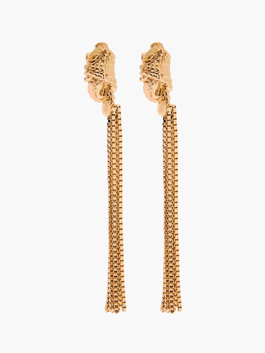 Gold Tone Dangler Earrings with Pushback Closure