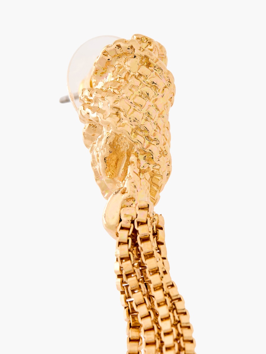 Gold Tone Dangler Earrings with Pushback Closure