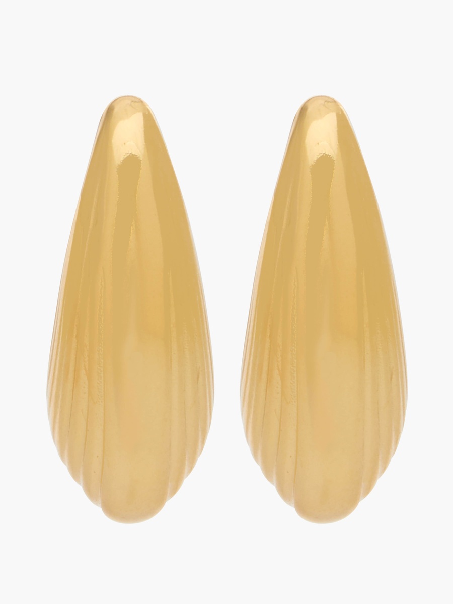 Gold Tone Textured Earrings with Pushback Closure