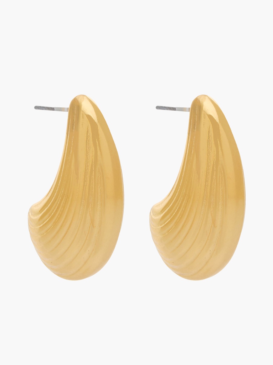 Gold Tone Textured Earrings with Pushback Closure