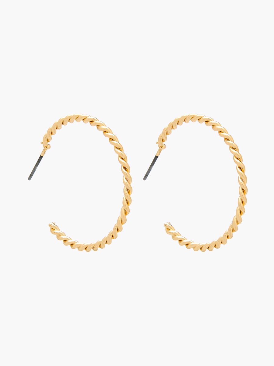 Pack of 3 Gold Tone Hoop Earrings with Pushback closure
