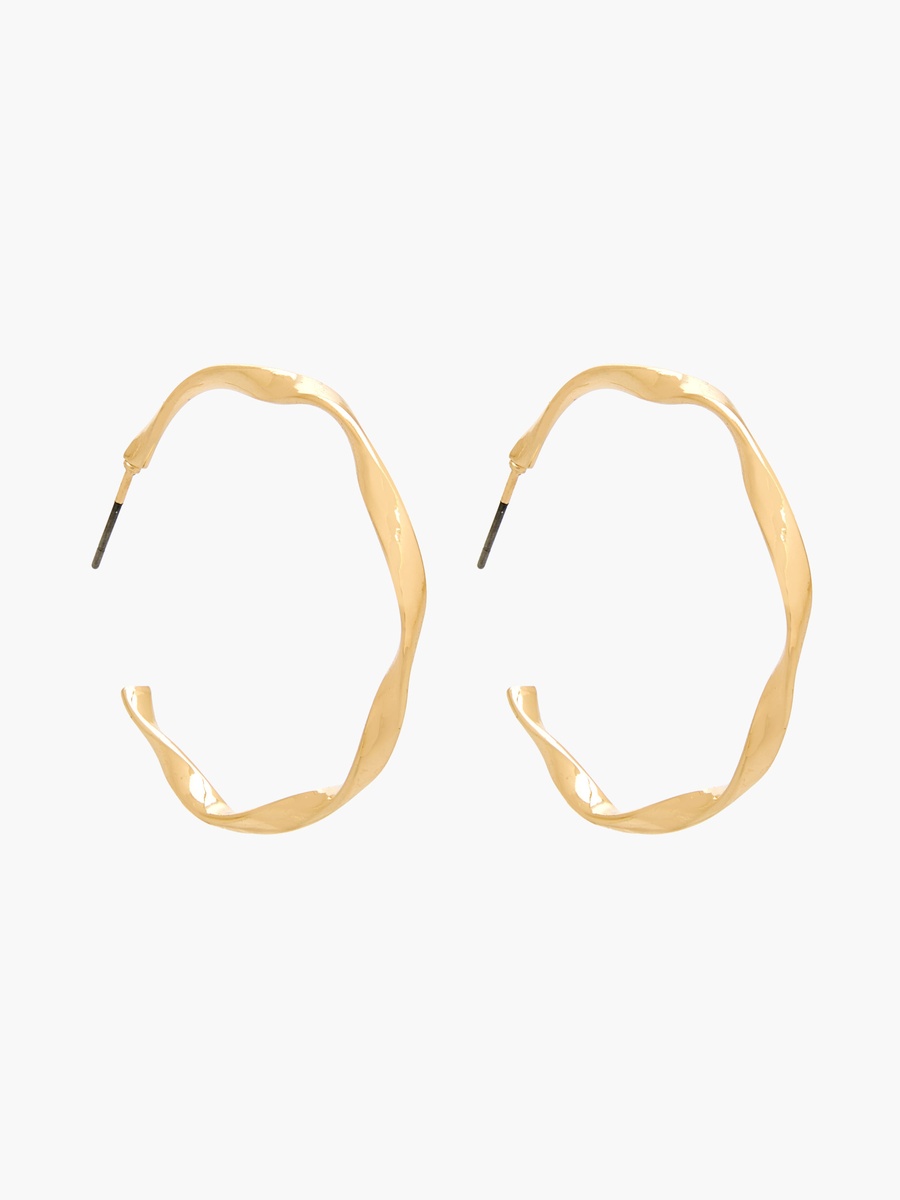 Pack of 3 Gold Tone Hoop Earrings with Pushback closure