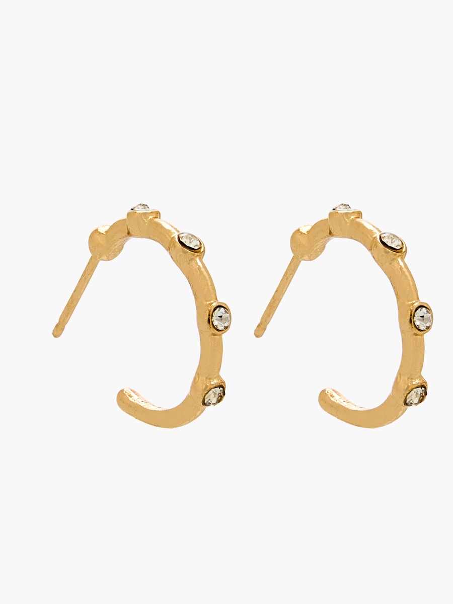 Pack of 3 Gold Tone Hoop Earrings with Pushback closure