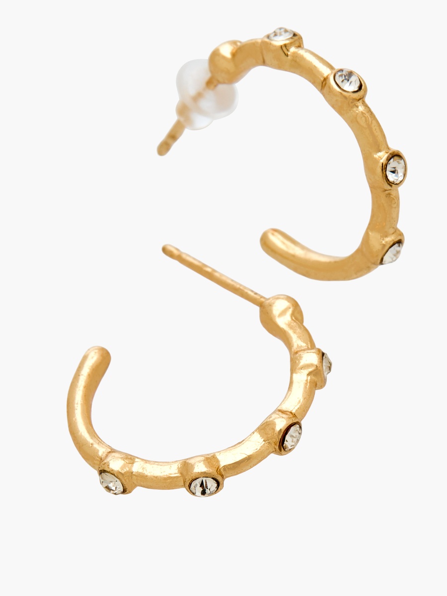 Pack of 3 Gold Tone Hoop Earrings with Pushback closure