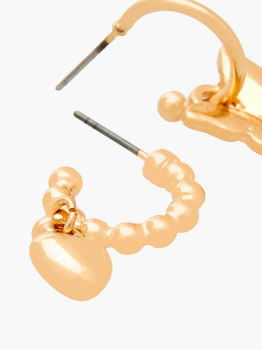Pack of 9 Gold Tone Embellished Earrings with Pushback Closure