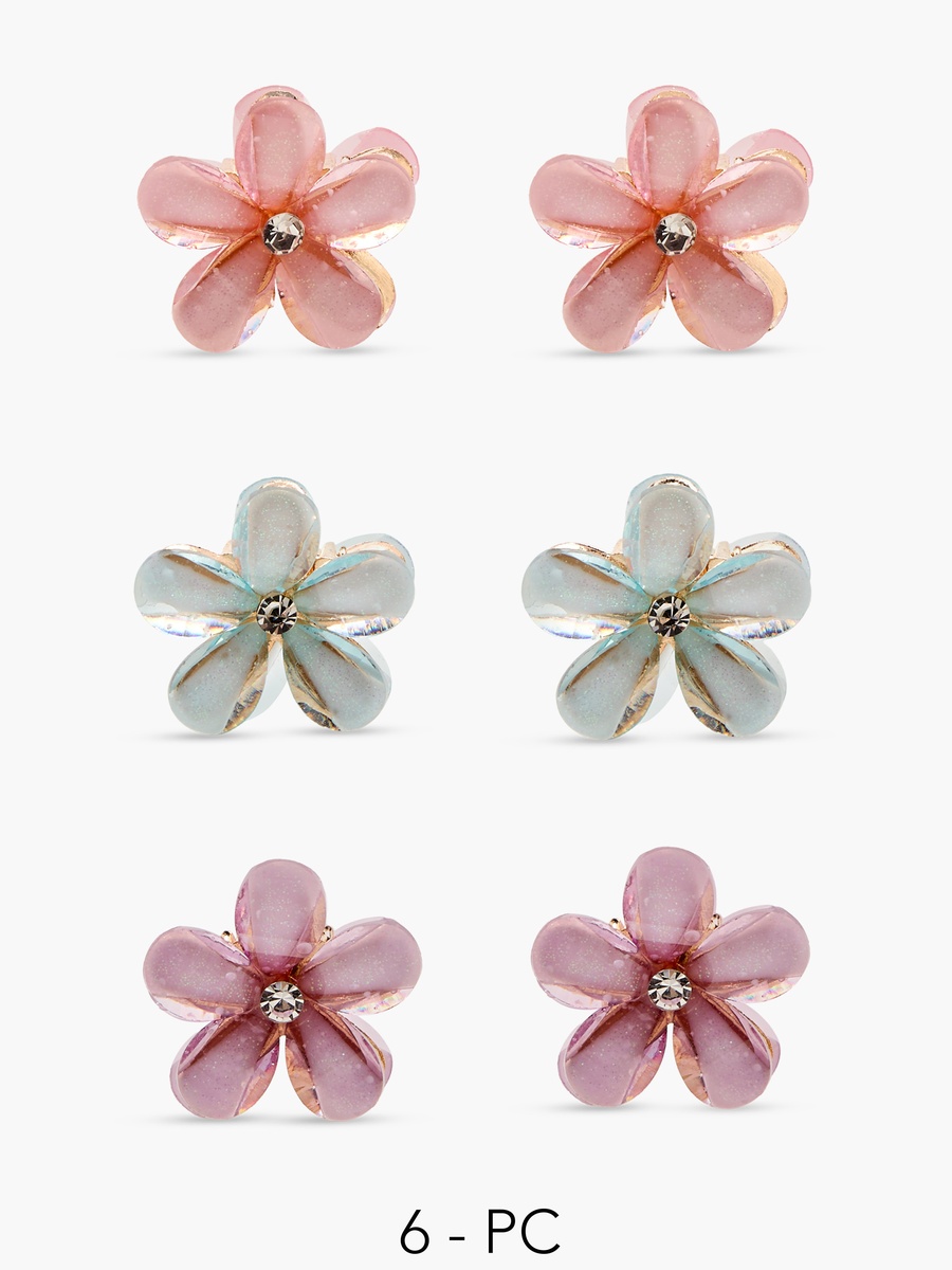 Pack of 6 Floral Hair Clamp