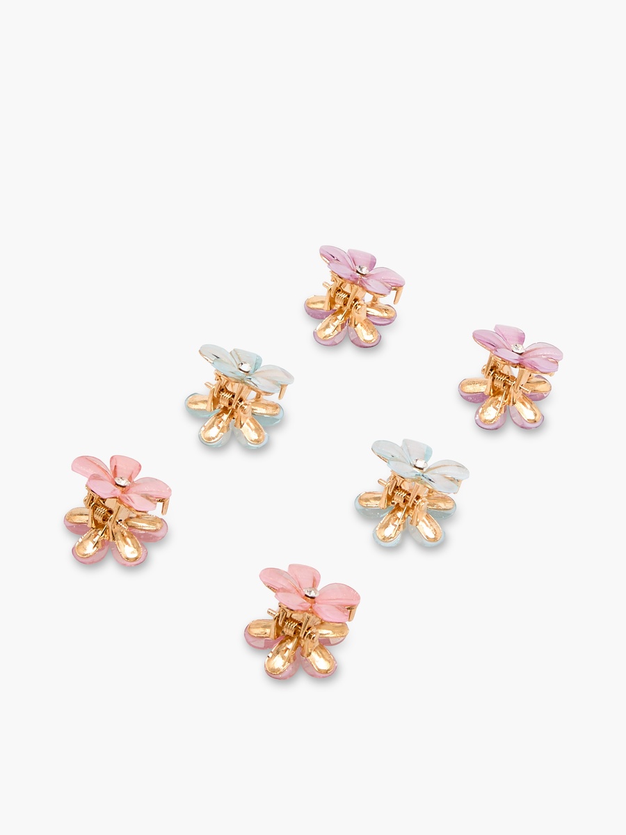 Pack of 6 Floral Hair Clamp