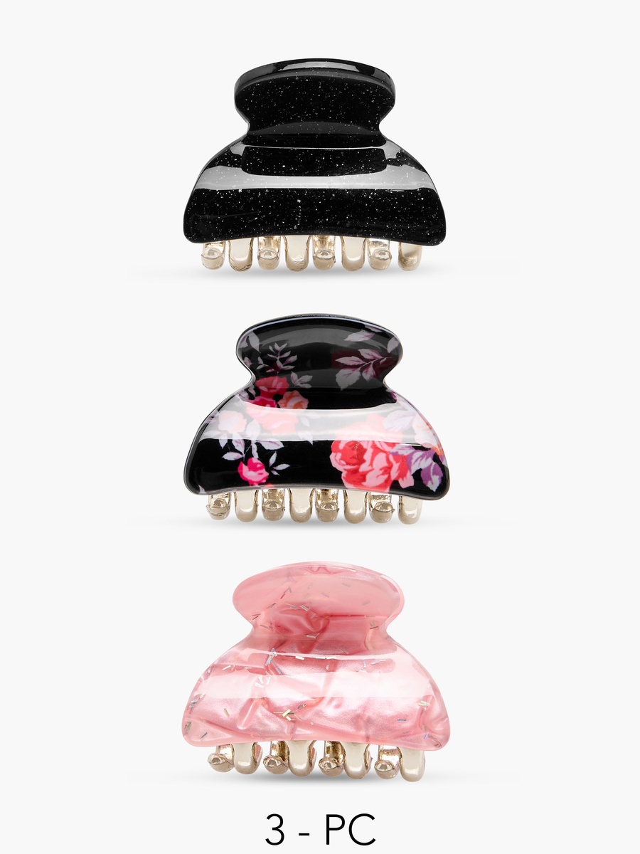 Pack of 3 Curved Hair Clamp