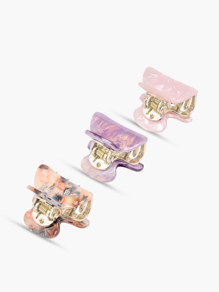 Pack of 3 Curved Hair Clamp