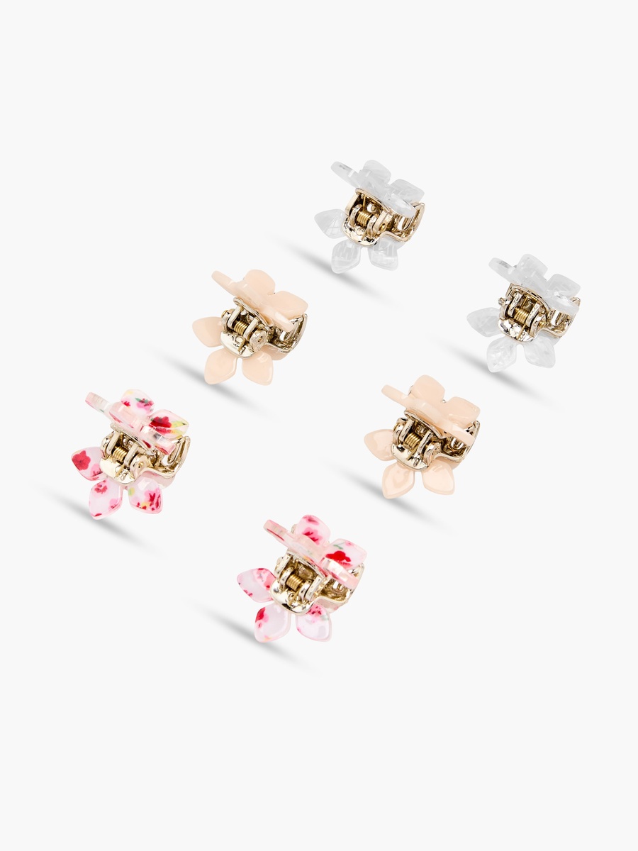 Pack of 6 Floral Hair Clamp
