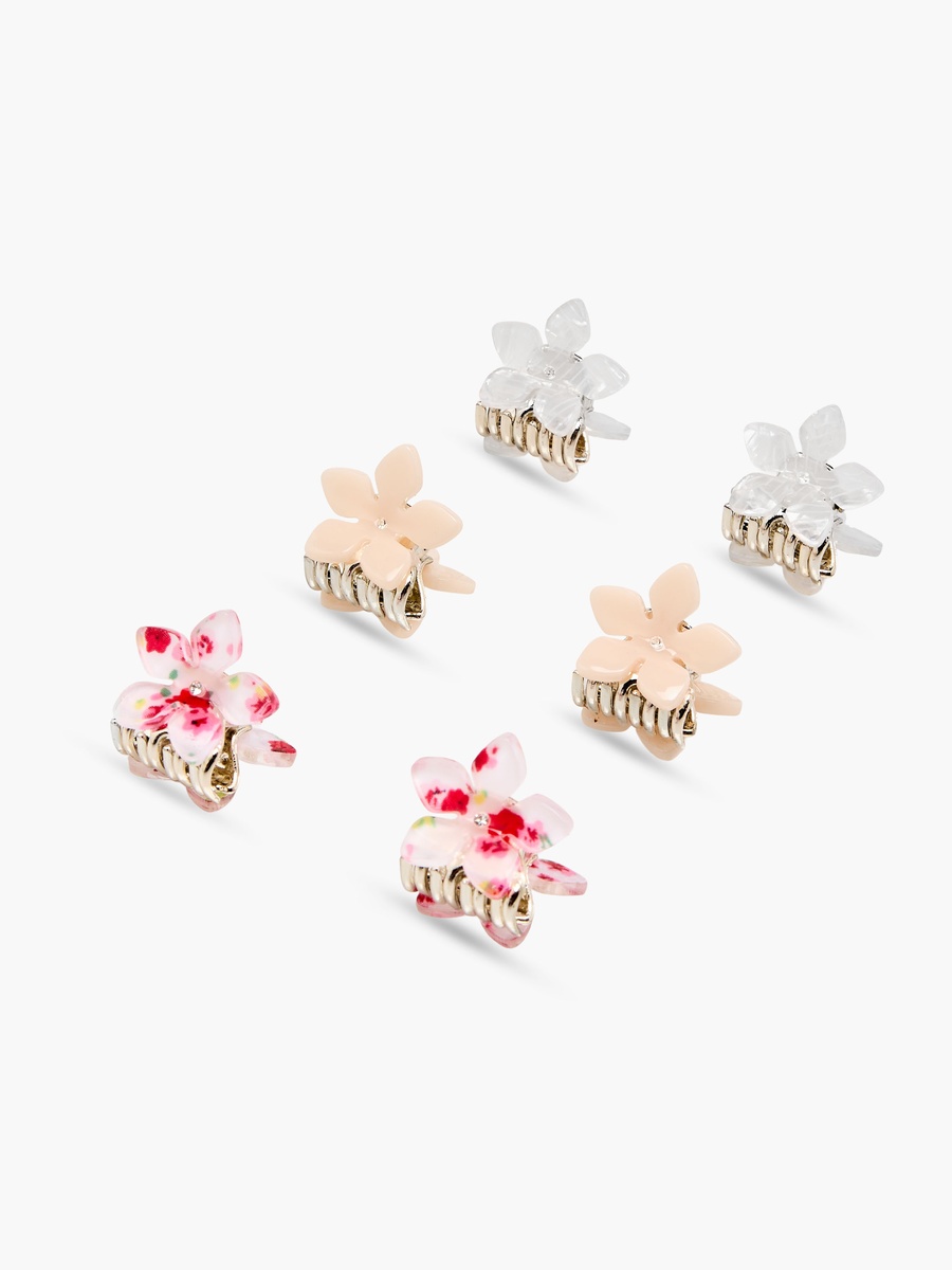 Pack of 6 Floral Hair Clamp