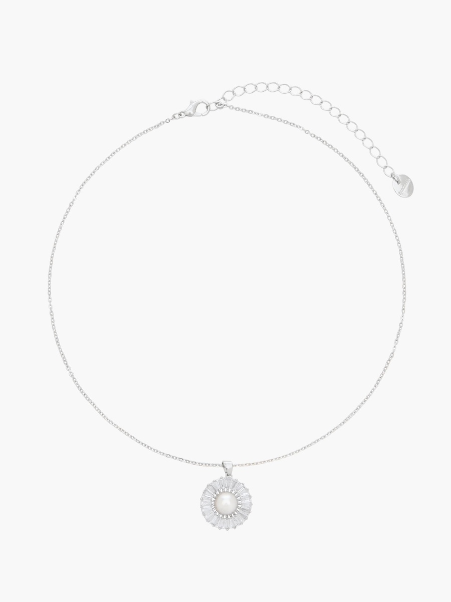 Set of 2 - Embellished Cubic Zirconia Necklace and Earrings