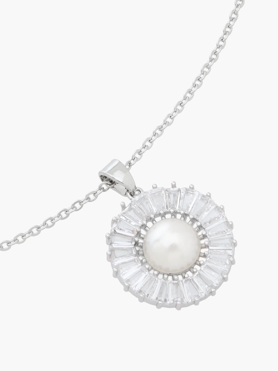 Set of 2 - Embellished Cubic Zirconia Necklace and Earrings