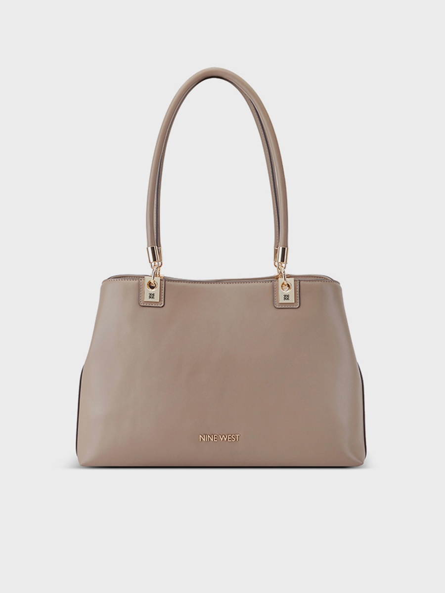 Donella Textured Double Handle Shoulder Bag with Magnetic Closure