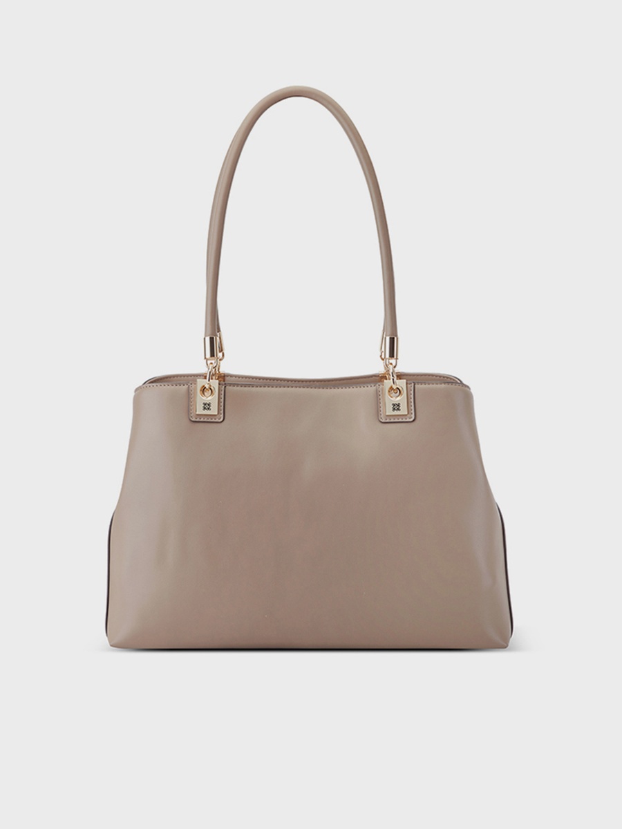 Donella Textured Double Handle Shoulder Bag with Magnetic Closure