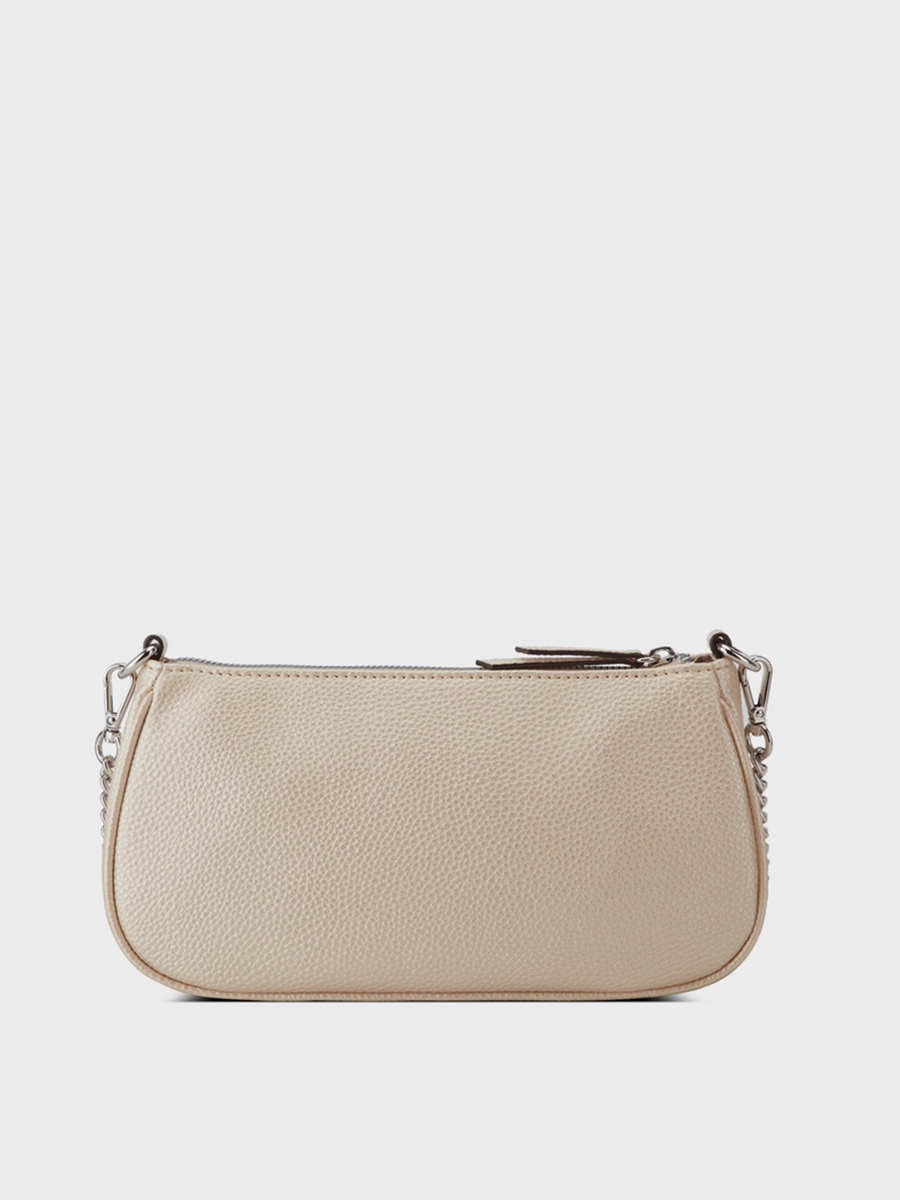 Textured Shoulder Bag with Zipper Closure and Adjustable Strap