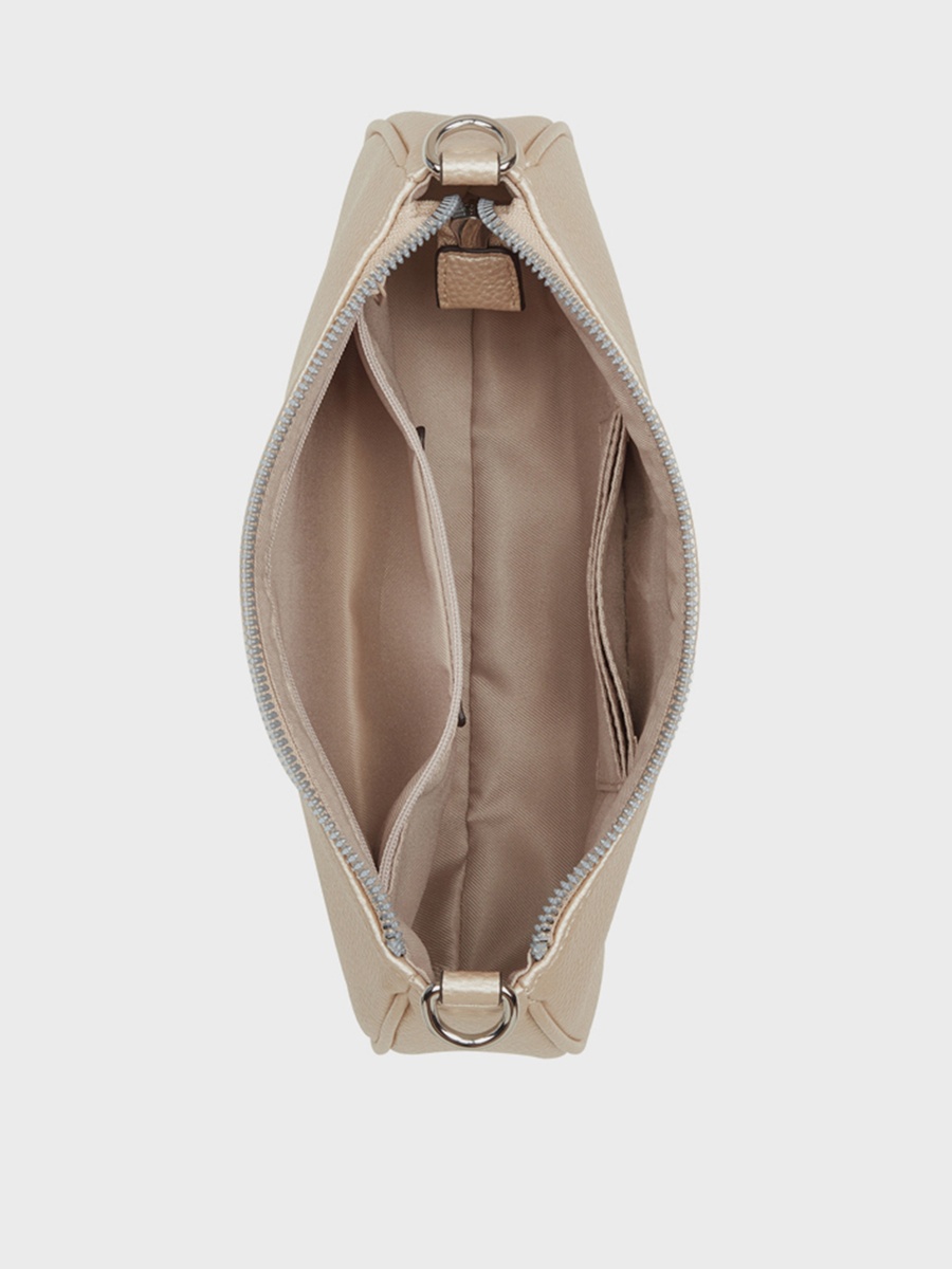 Textured Shoulder Bag with Zipper Closure and Adjustable Strap