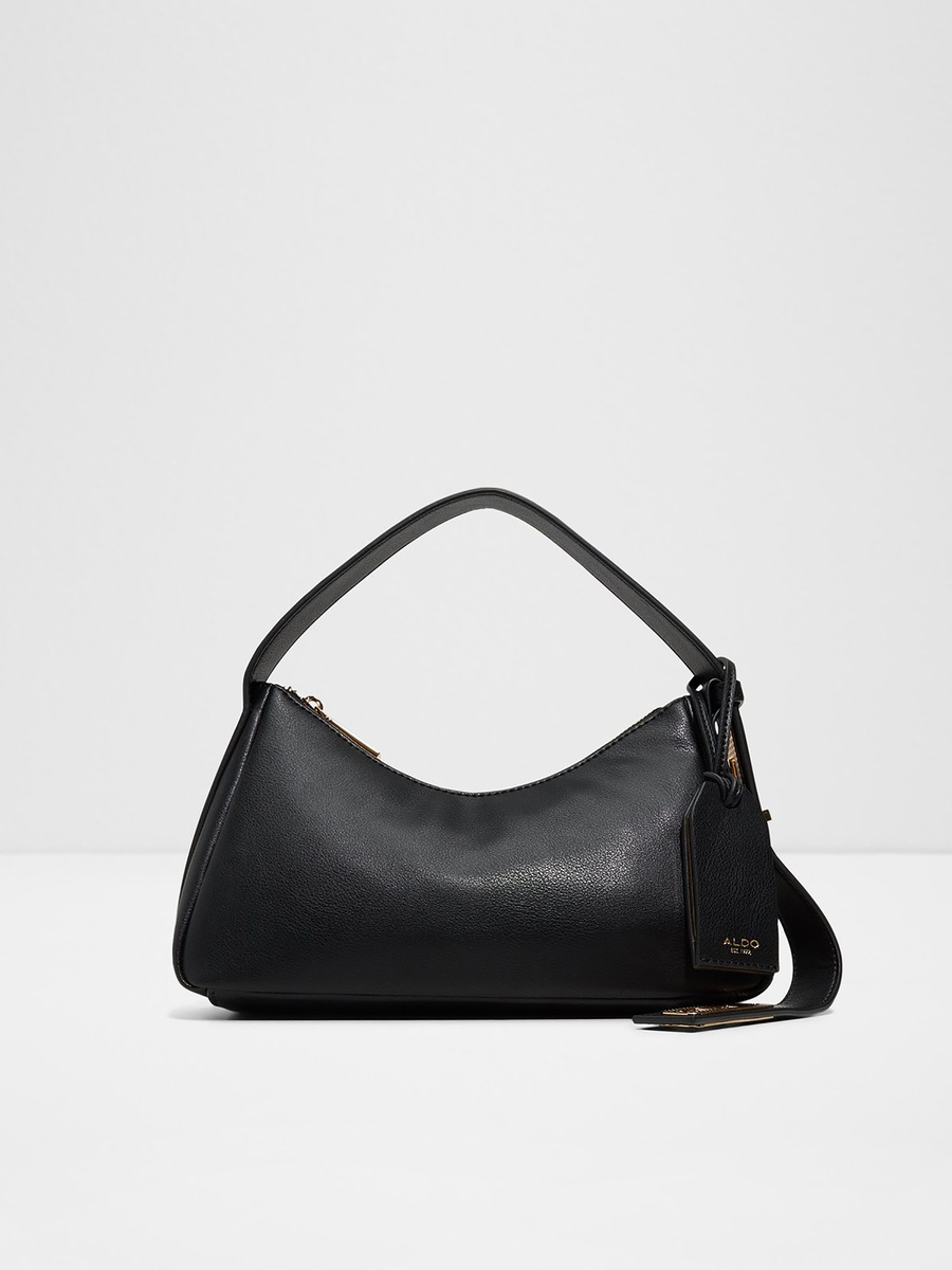 Ccharlautte Plain Single Handle Shoulder Bag with Zip Closure