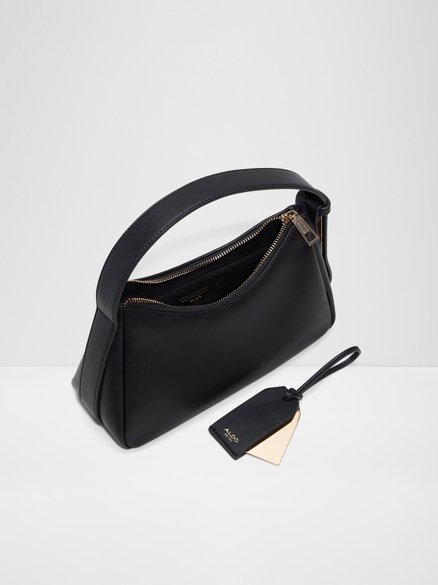 Ccharlautte Plain Single Handle Shoulder Bag with Zip Closure