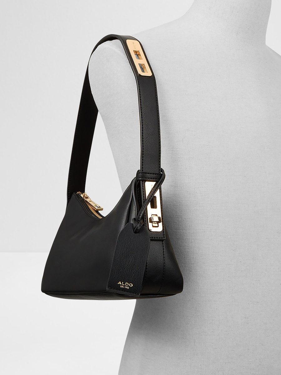 Ccharlautte Plain Single Handle Shoulder Bag with Zip Closure