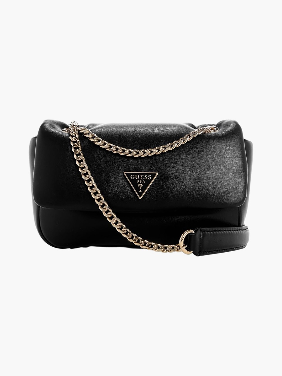 Sunetra Shoulder Bag with Flap Closure and Chain Strap