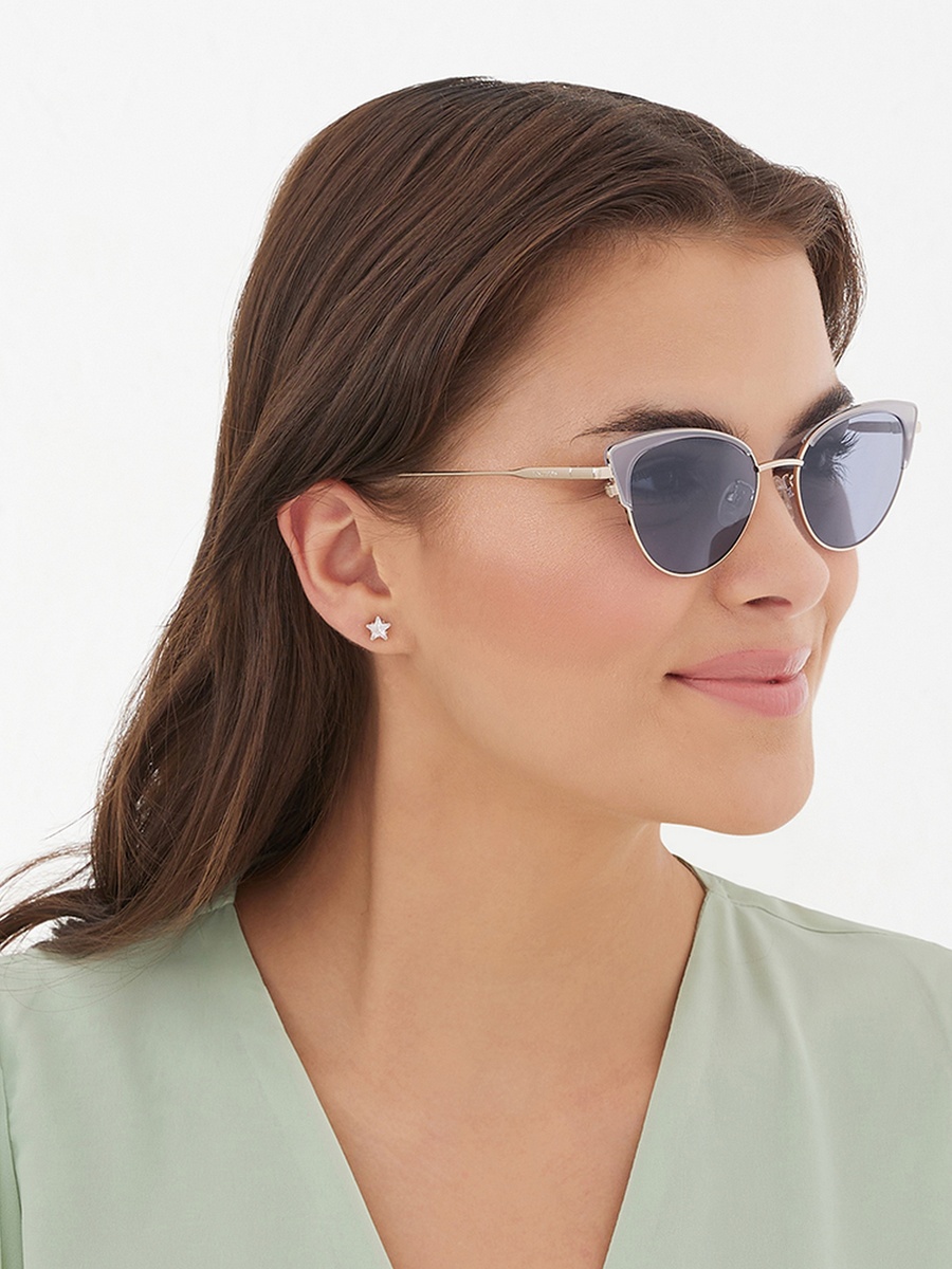 Women Blue Lens 51 mm Cat Eye Sunglasses - 30S-000291-0202