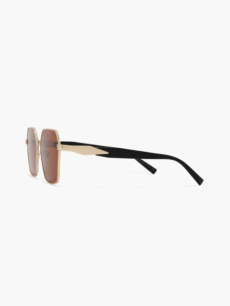 56MM Brown Geometric Sunglasses BLA-000312-2904