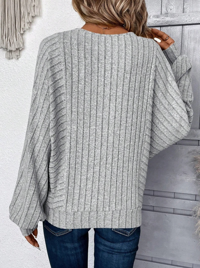Grey Striped Sweatshirt