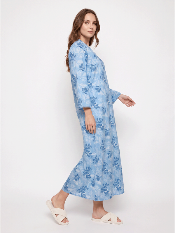 Women Blue Floral Nightdress