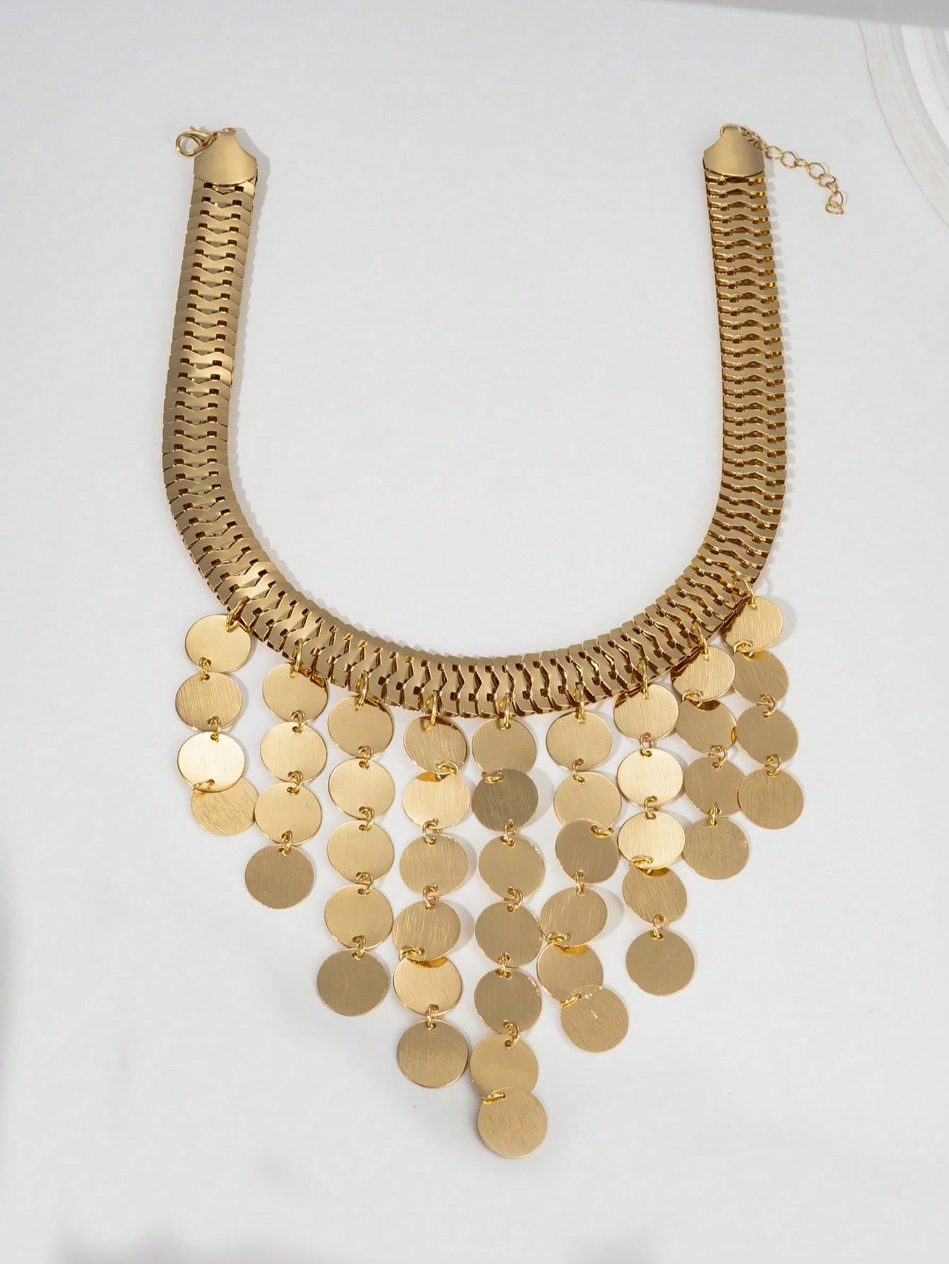Gold Coin Disc Choker Necklace