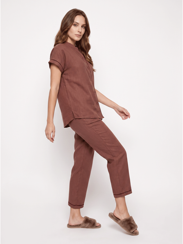 Rust Short Sleeve Pajama Set