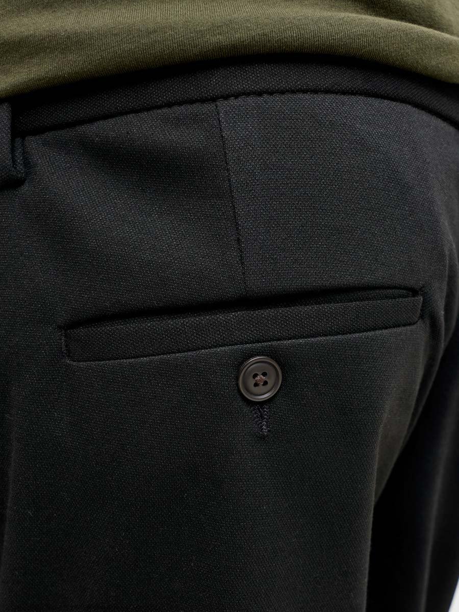 Black Solid Chino Pants