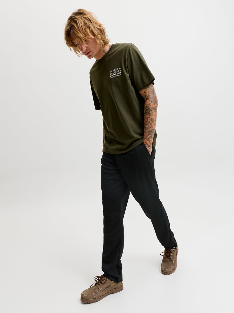 Black Solid Chino Pants