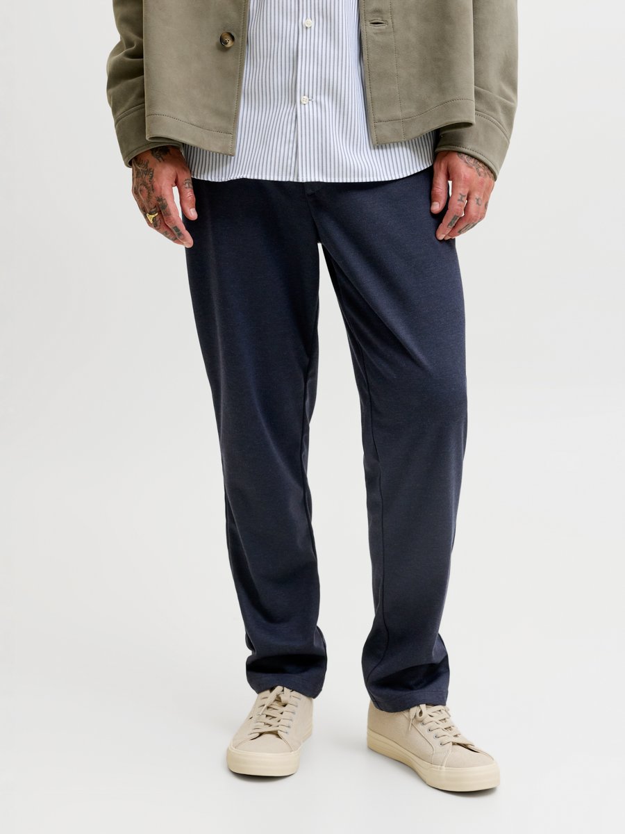 Navy Blue Solid Chino Pants