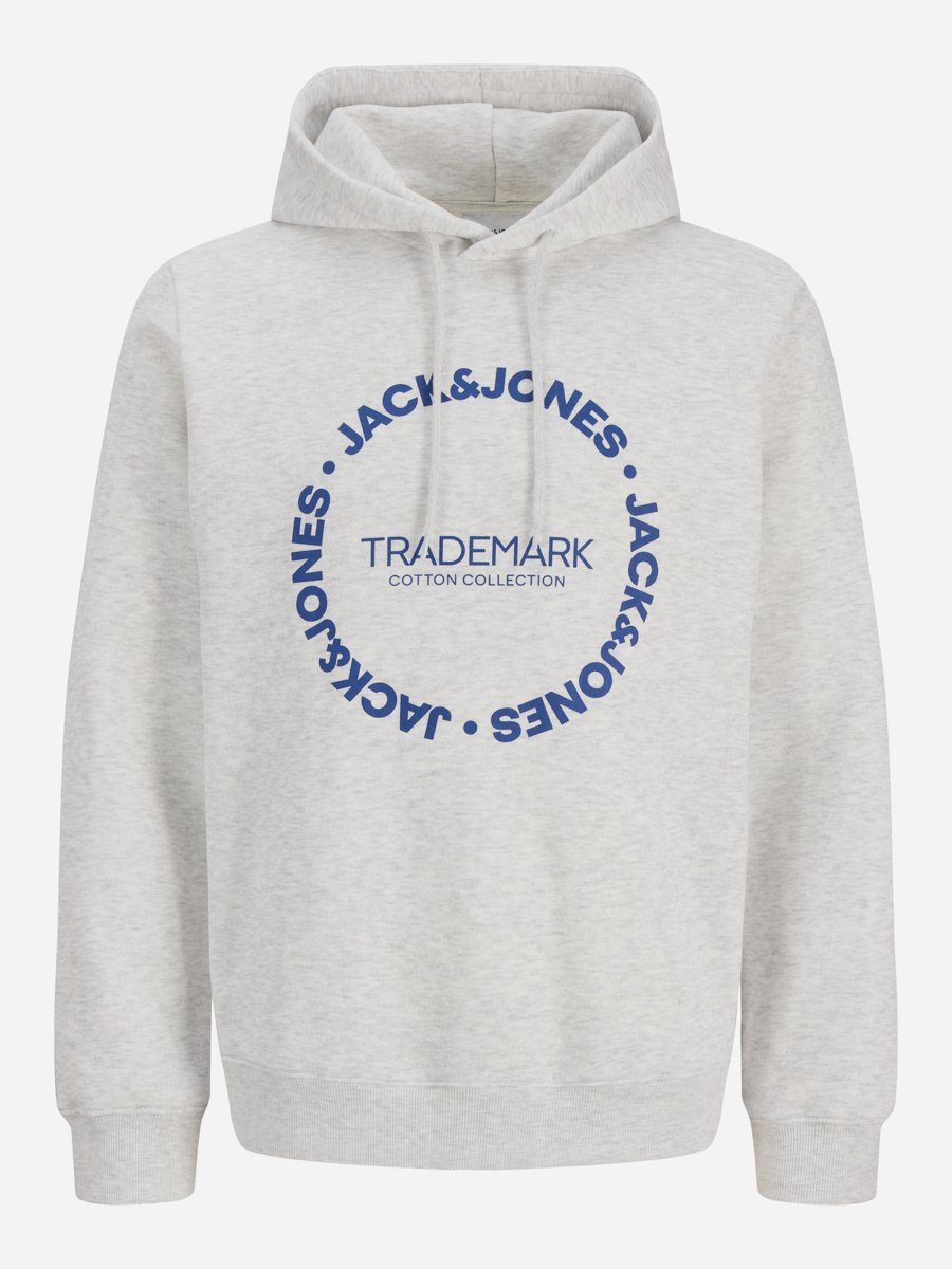 Grey Printed Pullover Hoodie