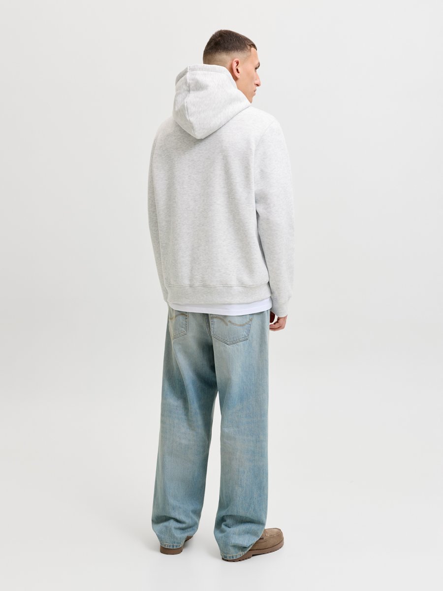 Grey Printed Pullover Hoodie