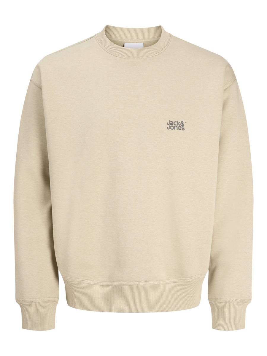 Khaki Crew Neck Pullover Sweatshirt