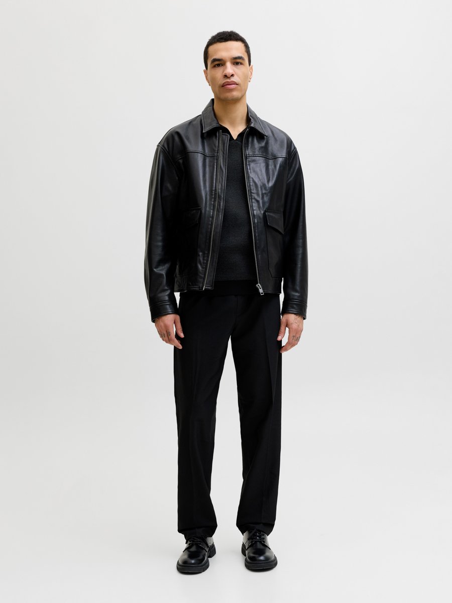 Black Solid Knit Polo